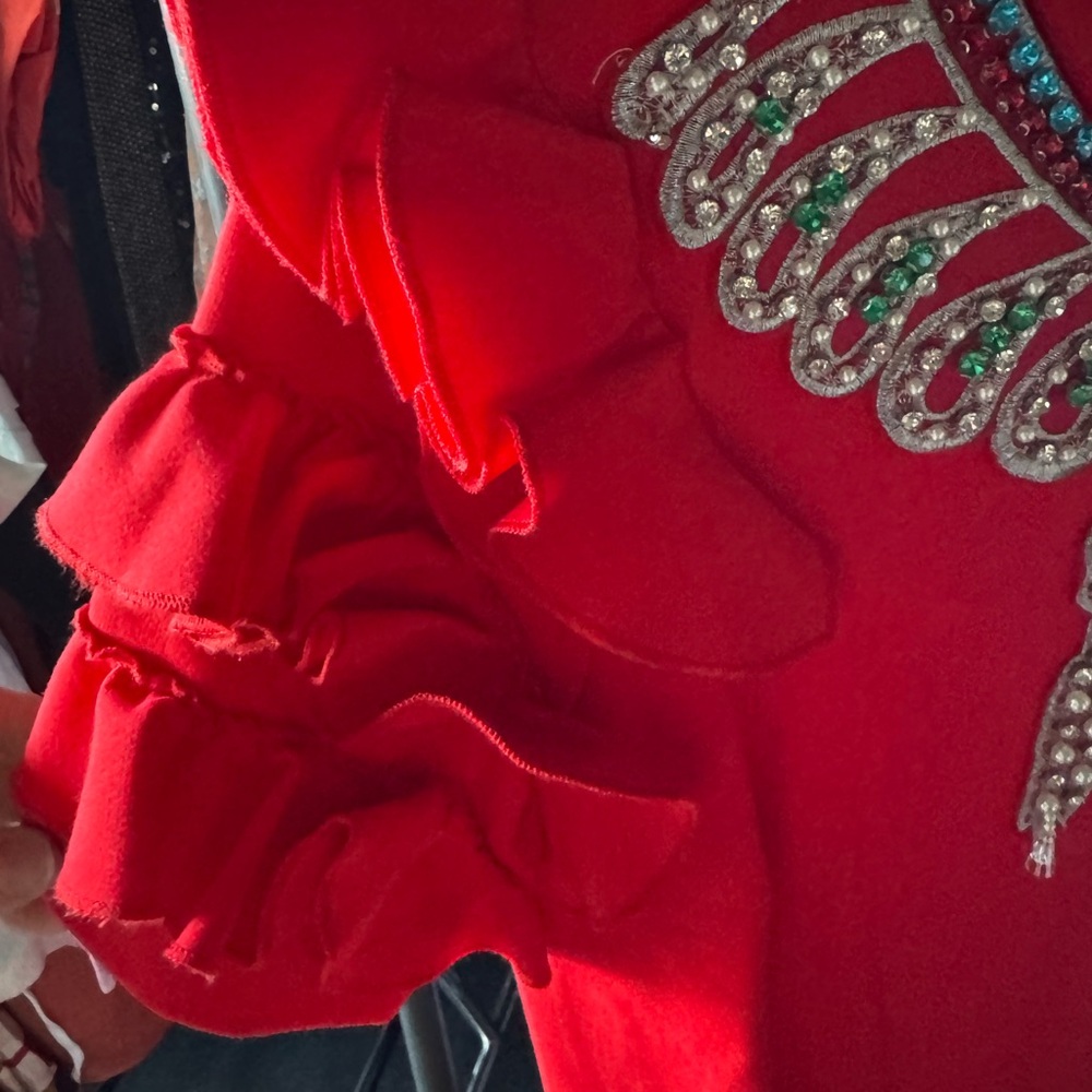 Elegant Red Ruffle Dress - Picture 4 of 4